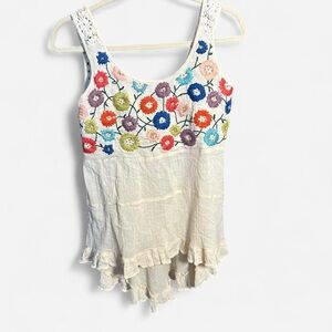 🌸 Judith March Embroidered Tank Top – Size Small
